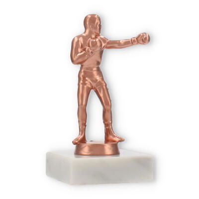 Pokal Metallfigur Boxer bronze auf weißem Marmorsockel 12 6cm Pokale