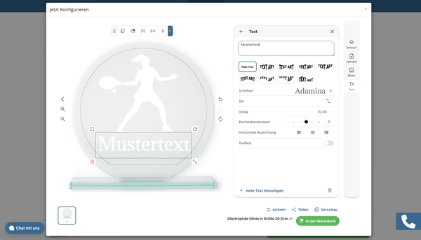 Konfigurator Glastrophäen