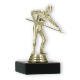 Pokal Kunststofffigur Billardspieler gold auf schwarzem Marmorsockel 12,0cm