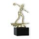 Pokal Kunststofffigur Bowling Damen gold auf schwarzem Marmorsockel 16,4cm