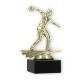Trophy plastic figure bowling men gold on black marble base 15.4cm