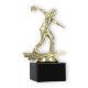 Trophy plastic figure bowling men gold on black marble base 16.4cm