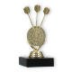 Pokal Kunststofffigur Dartscheibe gold auf schwarzem Marmorsockel 13,9cm