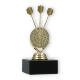 Pokal Kunststofffigur Dartscheibe gold auf schwarzem Marmorsockel 14,9cm