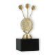 Pokal Kunststofffigur Dartscheibe gold auf schwarzem Marmorsockel 15,9cm