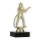 Pokal Kunststofffigur Feuerwehrmann gold auf schwarzem Marmorsockel 13,9cm