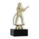 Pokal Kunststofffigur Feuerwehrmann gold auf schwarzem Marmorsockel 14,9cm