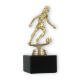 Pokal Kunststofffigur Fußball Damen gold auf schwarzem Marmorsockel 15,4cm