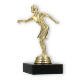 Trophy plastic figure Petanque ladies gold on black marble base 13.5cm
