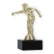 Pokal Kunststofffigur Petanque Herren gold auf schwarzem Marmorsockel 14,5cm