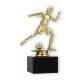 Pokal Kunststofffigur Mädchenfußballerin gold auf schwarzem Marmorsockel 16,5cm