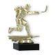 Pokal Kunststofffigur Eishockey Herren gold auf schwarzem Marmorsockel 13,8cm