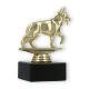 Trophy plastic figure shepherd dog gold on black marble base 12,5cm