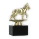 Trophy plastic figure shepherd dog gold on black marble base 13,5cm