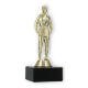 Pokal Kunststofffigur Judo Damen gold auf schwarzem Marmorsockel 16,2cm