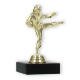 Trophy plastic figure karate ladies gold on black marble base 12.4cm