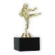 Pokal Kunststofffigur Karate Damen gold auf schwarzem Marmorsockel 14,4cm