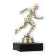 Pokal Kunststofffigur Läuferin gold auf schwarzem Marmorsockel 12,0cm