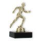 Pokal Kunststofffigur Läufer gold auf schwarzem Marmorsockel 12,0cm