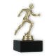 Pokal Kunststofffigur Läufer gold auf schwarzem Marmorsockel 13,0cm