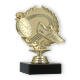Trophy plastic figure running in wreath gold on black marble base 13,0cm