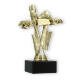 Pokal Kunststofffigur Go-Kartfahrer gold auf schwarzem Marmorsockel 16,8cm