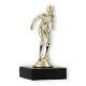 Pokal Kunststofffigur Schwimmerin gold auf schwarzem Marmorsockel 12,3cm