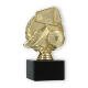 Pokal Kunststofffigur Fußball im Kranz gold auf schwarzem Marmorsockel 15,0cm