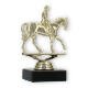 Pokal Kunststofffigur Reiter gold auf schwarzem Marmorsockel 13,3cm