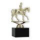 Pokal Kunststofffigur Reiter gold auf schwarzem Marmorsockel 15,3cm