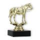 Trophy plastic figure western riding gold on black marble base 11,3cm