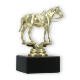 Trophy plastic figure western riding gold on black marble base 12,3cm