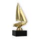 Trophy plastic figure sailboat gold on black marble base 18,0cm