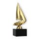 Pokal Kunststofffigur Segelboot gold auf schwarzem Marmorsockel 19,0cm
