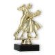 Trophy plastic figure dancing couple gold on black marble base 14,6cm