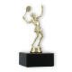 Troféu figura de ténis de plástico dourado sobre base de mármore preto 13,6cm