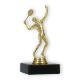 Pokal Kunststofffigur Tennisspieler gold auf schwarzem Marmorsockel 12,9cm
