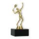 Pokal Kunststofffigur Tennisspieler gold auf schwarzem Marmorsockel 13,9cm