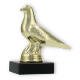 Trophy plastic figure dove gold on black marble base 11,8cm