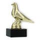 Trophy plastic figure dove gold on black marble base 12.8cm