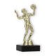 Pokal Kunststofffigur Volleyballspielerin gold auf schwarzem Marmorsockel 15,1cm