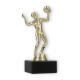Pokal Kunststofffigur Volleyballspielerin gold auf schwarzem Marmorsockel 16,1cm