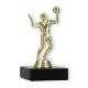 Pokal Kunststofffigur Volleyballspieler gold auf schwarzem Marmorsockel 11,9cm
