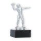 Trofeo figura de metal Fútbol Americano plateado metálico sobre base de mármol negro 13,6cm