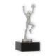 Coppa in metallo con figura di giocatore di basket argento metallizzato su base di marmo nero 15,8 cm