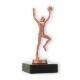 Coppa in metallo con figura di giocatore di basket in bronzo su base di marmo nero 14,8 cm