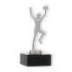 Trofeo figura de metal baloncesto femenino plata metalizado sobre base de mármol negro 15,6cm