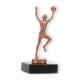 Coppa in metallo figura femminile di basket in bronzo su base di marmo nero 14,6 cm