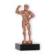 Troféu figura metálica de bronze bodybuilder em mármore preto 14,4cm