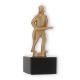Trophy metal figure fireman gold metallic on black marble base 16,1cm